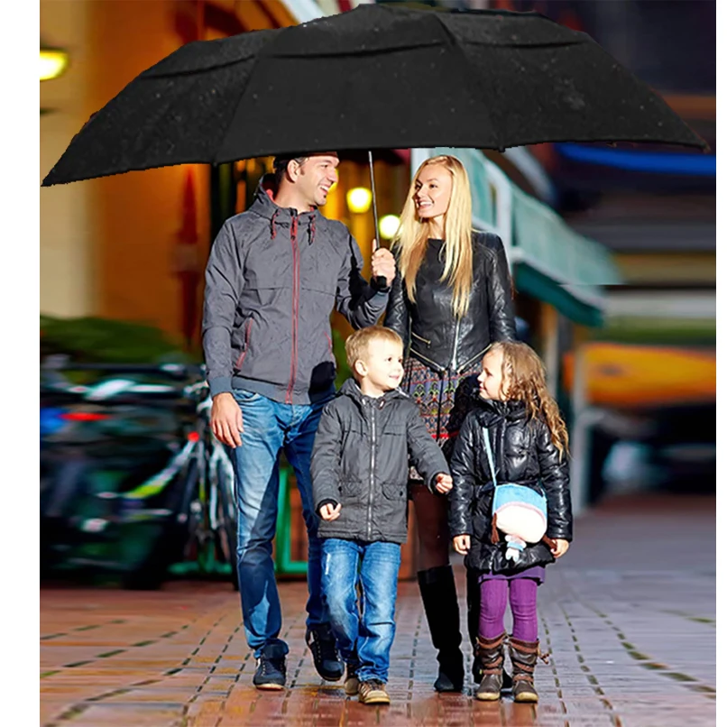 Large Folding Women Umbrella Rain Men Double layer Big Travel Waterproof Male Parasol for 3-4 people 125CM Diameter | Дом и сад