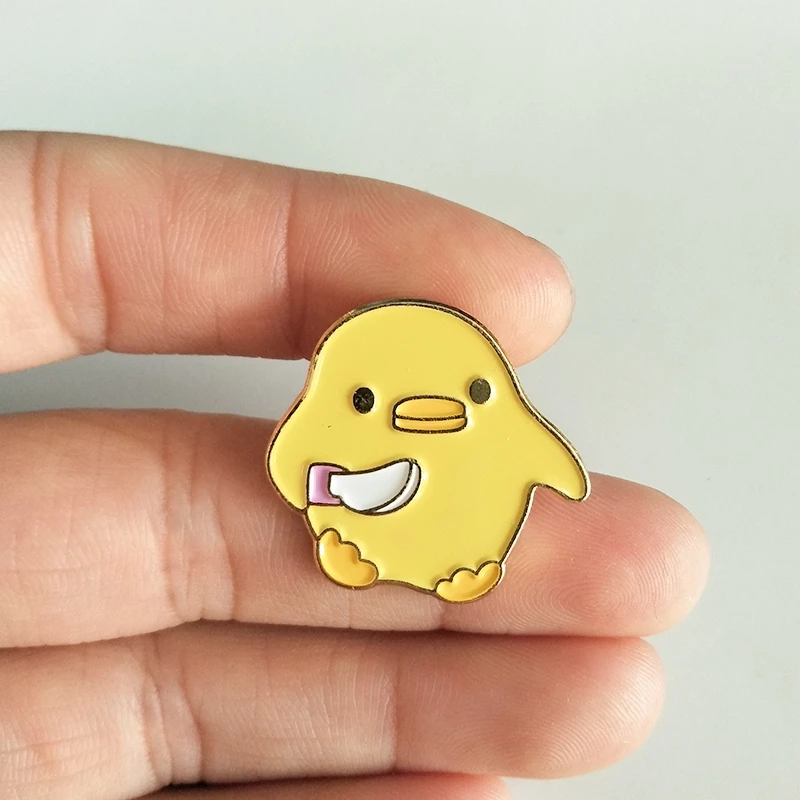 Эмалированные металлические значки Bad Duck с ножом броши на куртки джинсы модные