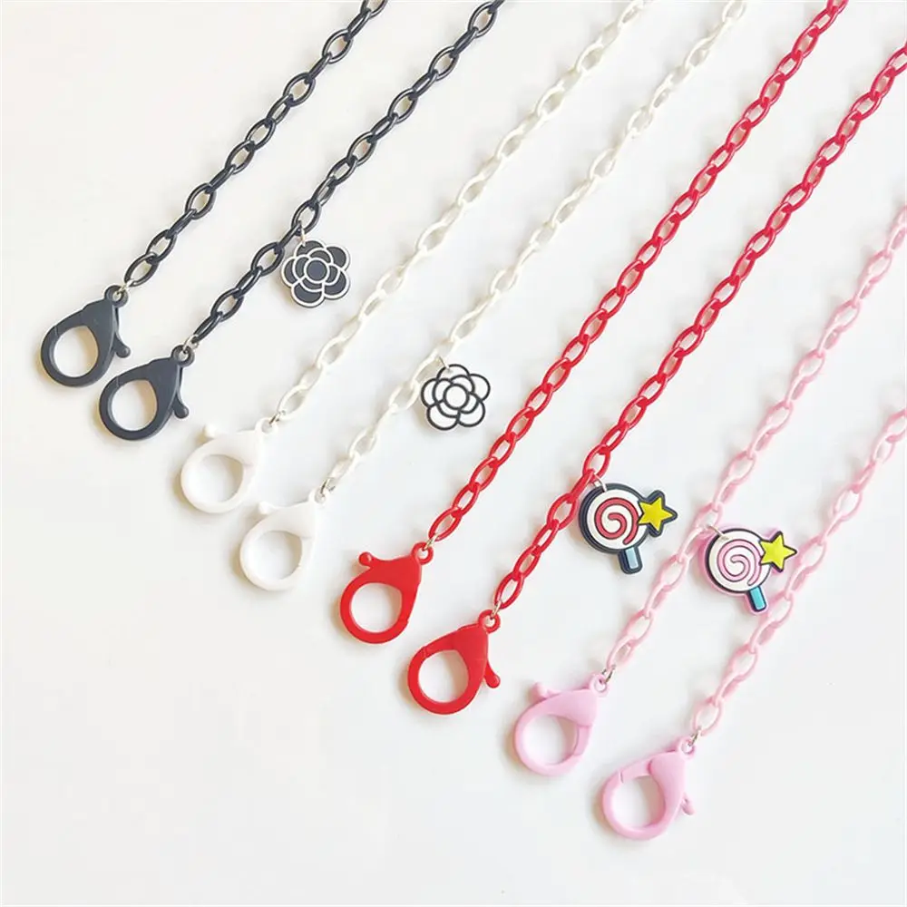 

Candy Color Fashion Unisex Lanyard Rainbow Multicolor Neck Strap Glasses Chain Face Cover Cord Holders Face Cover Chain