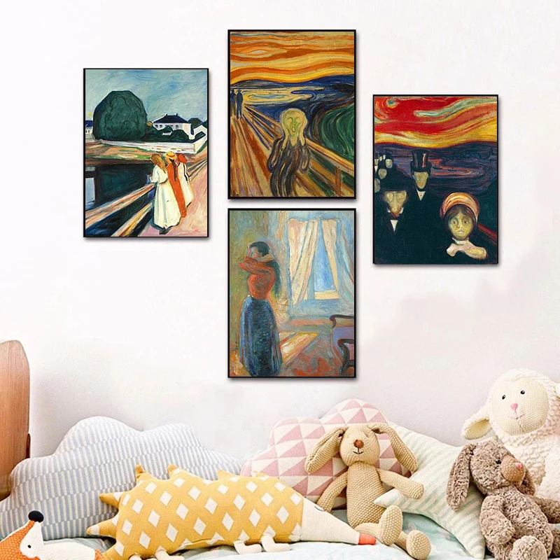 Современная картина Эдвард мунч кричащая Картина на холсте Постер печатные