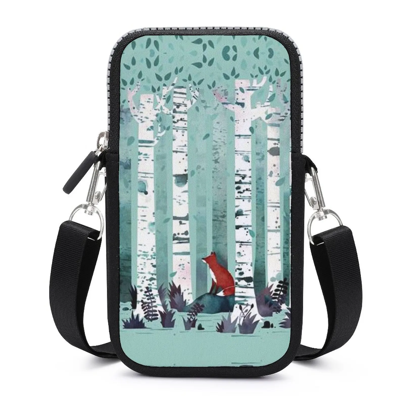 

The Birches Animal Shoulder Bag Forest Trees Student Bulk Mobile Phone Bag Vintage Streetwear Purse