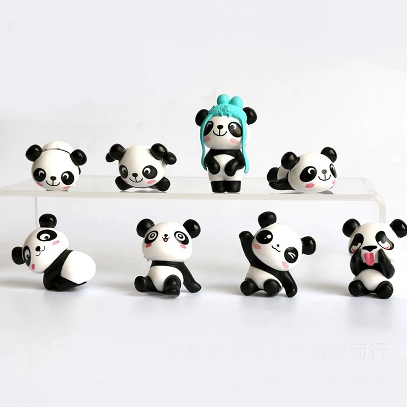 

12 PCS Cute Pandas Toy Figurines Toy Cake Decoration Suitable for Cake Decoration or Cupcake Decoration Birthday Cake Decoration