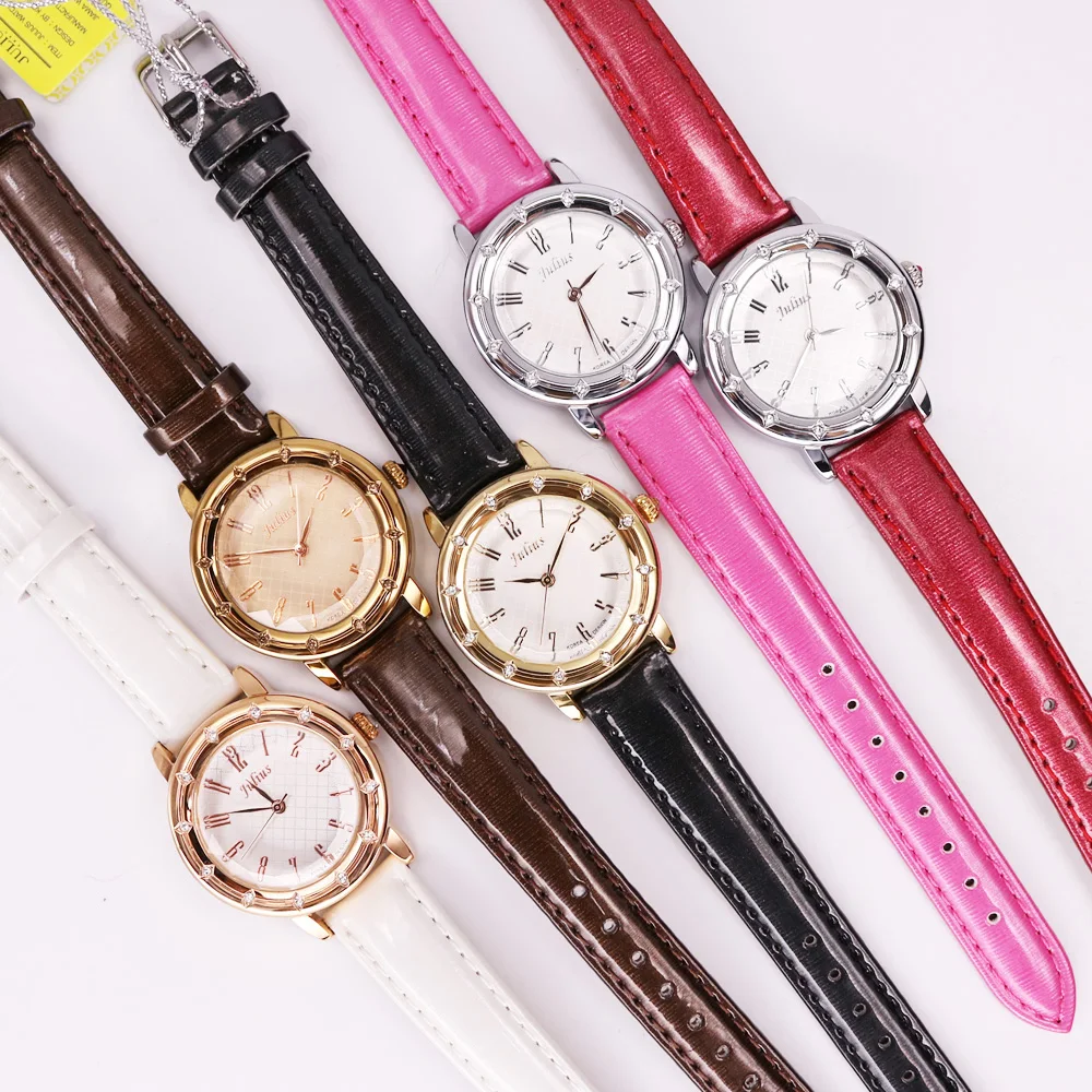 

Julius Women's Watch Japan Quartz Lady Hours Fine Fashion Clock Bracelet Brand Arabic Multi-color Leather Girl's Gift No Box