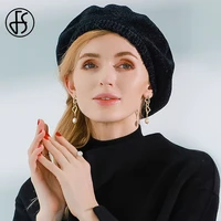 fs women wool knitted berets for autumn winter warm french artist hat vintage girls painter hats beret femme female cap casual