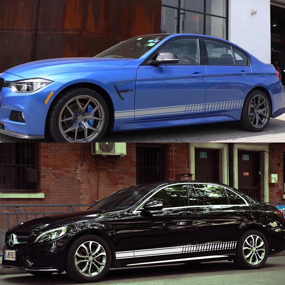 2 шт. автомобильные виниловые наклейки в полоску для Audi BMW Ford Volkswagen Toyota
