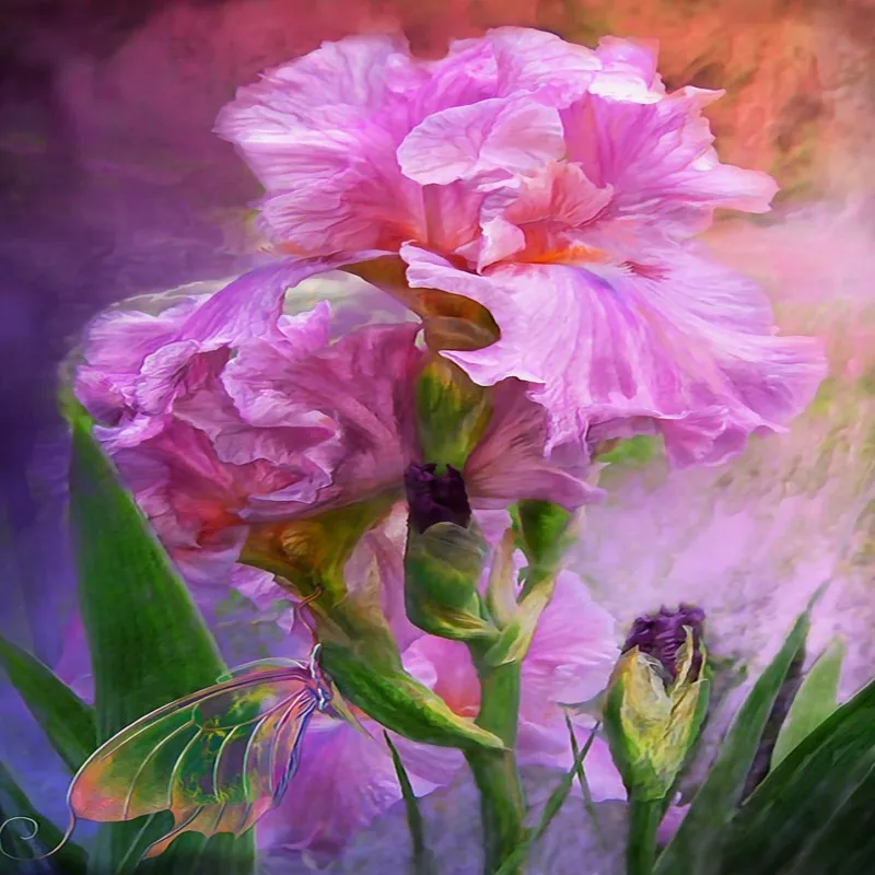 3D обои на заказ цветные тяжелого цвета с цветочным рисунком для входа в студию