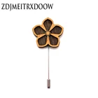 Лидер продаж, булавки для лацканов для мужчин и женщин с цветами, деревянные броши для костюмов ручной работы, Круглые красочные Элегантные ювелирные броши