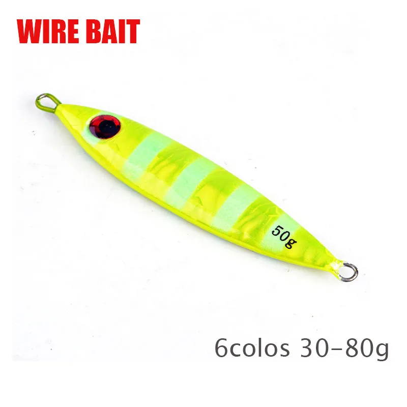 

New 1Pc Metal Fishing Lure 30G 40G 50G 60G 80G Hard Lure Fishing Metal Jig Saltwater Lead Lure Artificial Bait Casting Tackle