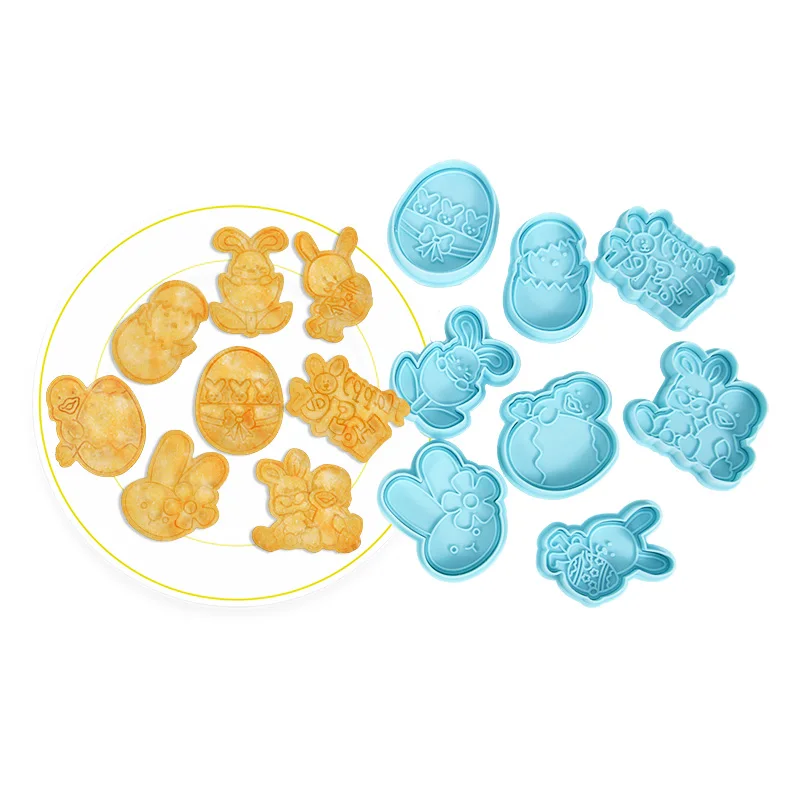 

1Set Easter Cake Cookie Mould Cute Bunny Egg Embossing Mold Easter Birthday Party Decor Kitchen DIY Kid Handmade Cookie Pan Tool