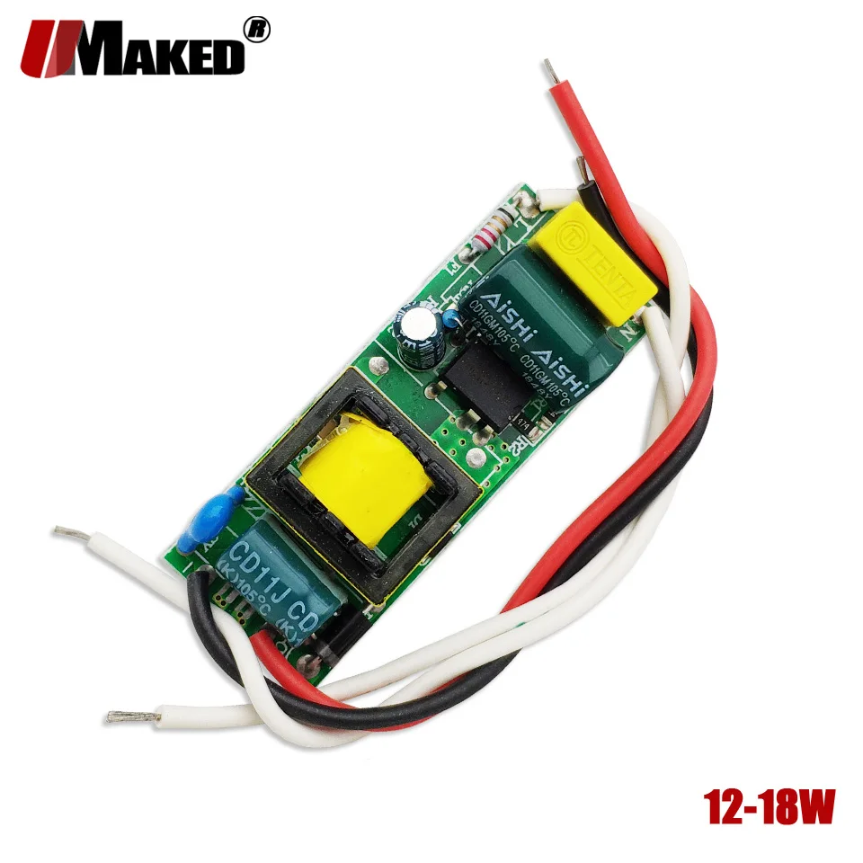 2/10 шт. светодиодный драйвер 12 18x1W постоянный ток 300mA внутри PCB Питание AC85 265V