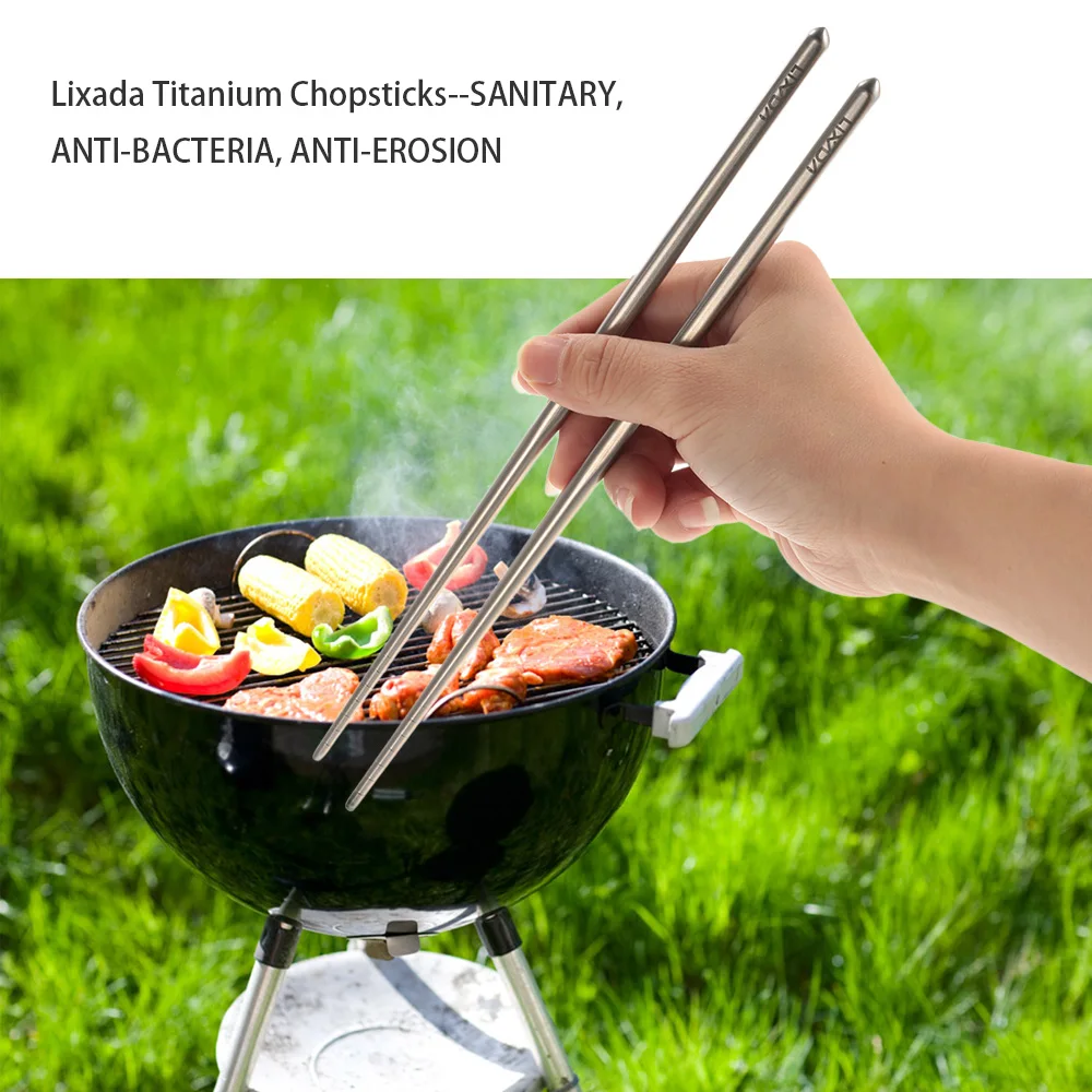Lixada 1 пара титановых палочек для еды уличные палочки титановые изысканные