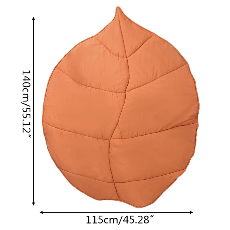 

W3JF Newborn Baby Cotton Crawling Carpet Blanket Leaves Shape Crawling Play Mat Rug