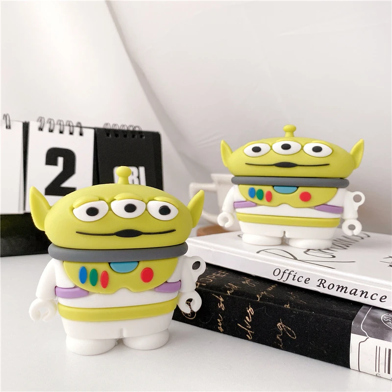 silicone toy story buzz airpods case disney anime cartoon wireless earphones protection cover free global shipping