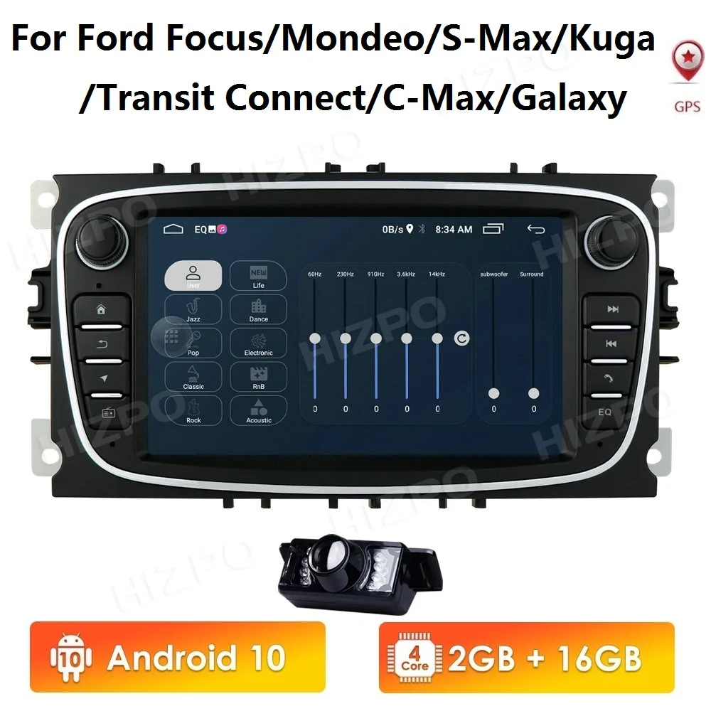Автомобильный мультимедийный плеер стерео система на Android 10 с GPS Навигатором без