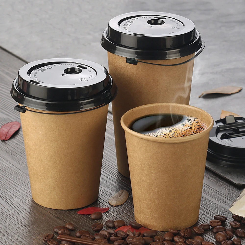 

100pcs / Paper Coffee Cup Disposable Paper Cup with Tea Cup Beverage Accessories Tea Home Office Cup For Fruit Juice