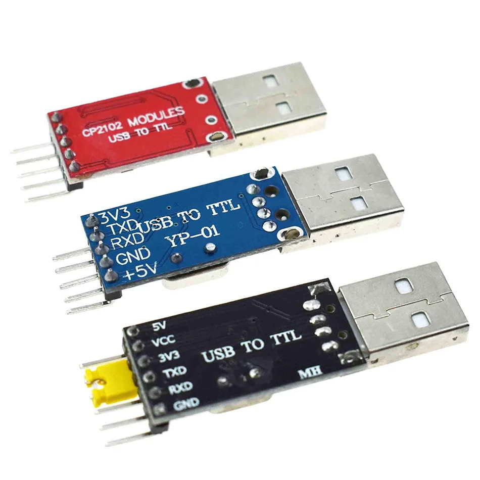 1pcs PL2303HX+1pcs CP2102+1pcs CH340G USB TO TTL для Arduino PL2303 CP2102 5PIN в UART модуле.