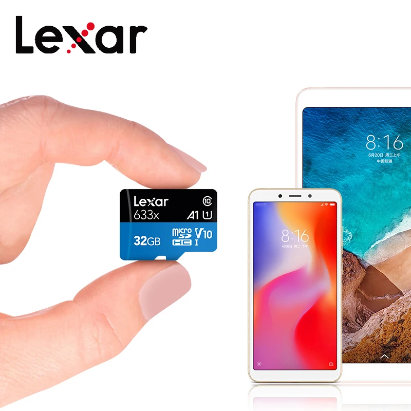 Lexar TF карты 512 ГБ 256 с адаптером селфи-стик Micro SD 128 Гб 64 32 оперативной памяти 16