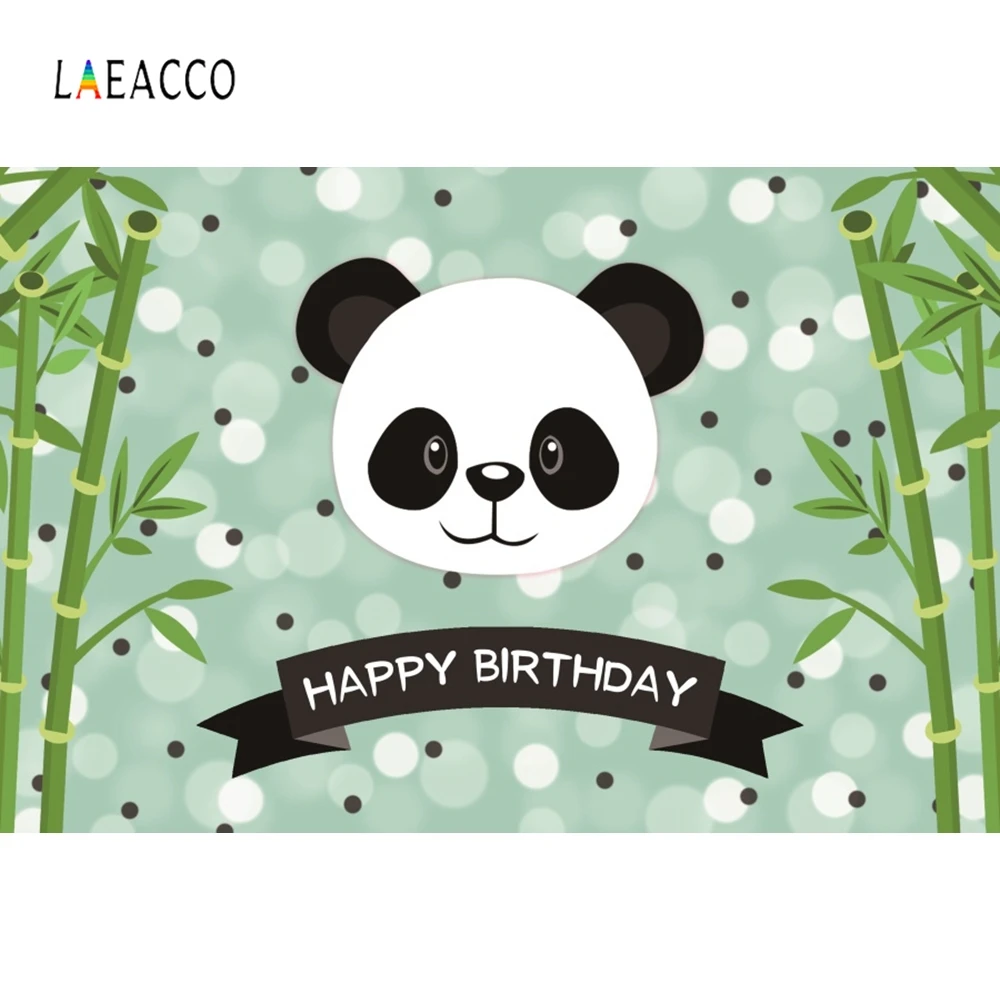 Laeacco Panda вечерние Bamboos в полоску в горошек для фотосъемки на день рождения фоны индивидуальные фотографические фоны для фотостудии