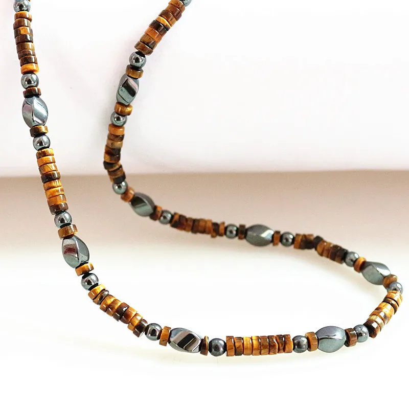 Мужские камни в виде тигрового глаза с гематитовыми племенными ювелирными