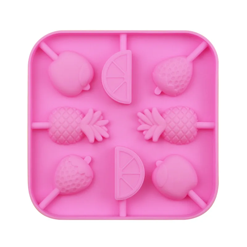 Хорошая Материал Фрукты Силиконовые формы леденец на палочке плесень QQ Конфеты