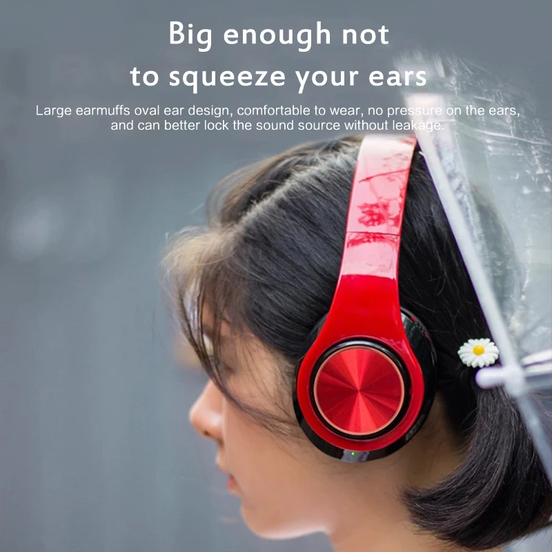 Беспроводные наушники с креплением на голову Bluetooth светящаяся Складная
