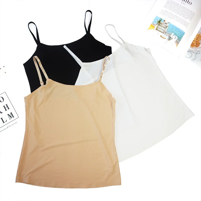

Summer Thin Section Modal Viscose Vest Underwear Student Versatile Base Long Short Camisole Breathable Beauty Back Women's