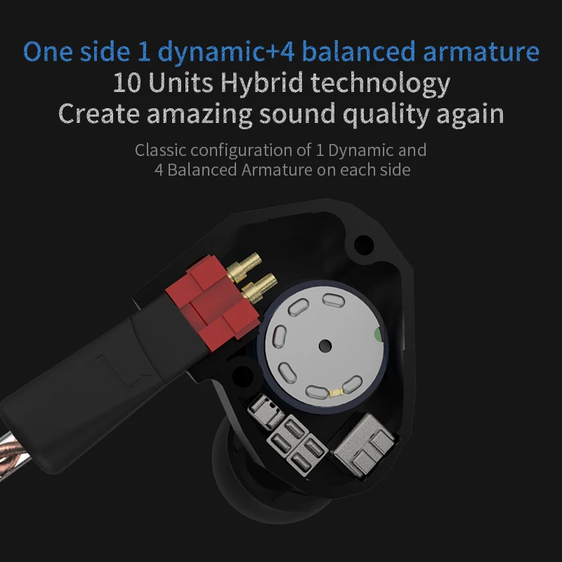 KZ ZS7 наушники 4BA + 1DD гибридные в ухо HIFI бас гарнитура DJ монитор ZS6 AS10 ZST ED16 для