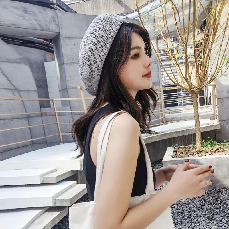 Новый соломенный берет для ретикуляции женские осенние шапки с плетением