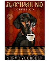 dachshund coffee co serve yourself retro tin sign for street garage family cafe bar door wall decorator metal tin sign