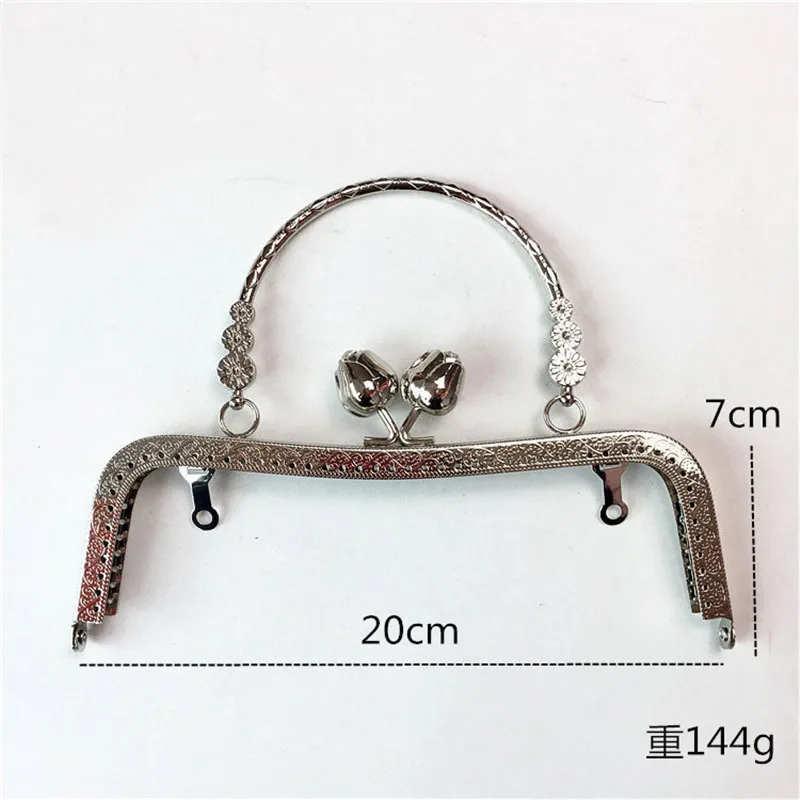10pcs 20cm Metal Purse Frame Handle for Making Kiss Clasp Lock Rose Head Floral Embossed Bronze Tone Bags Hardware Accessories