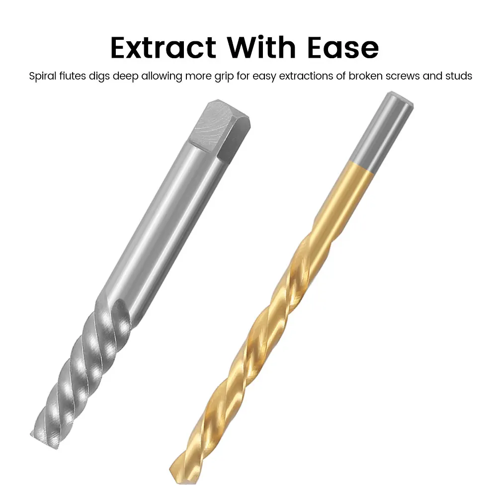 Набор из 10 кобальтовых левосторонних сверл для извлечения сломанных болтов и