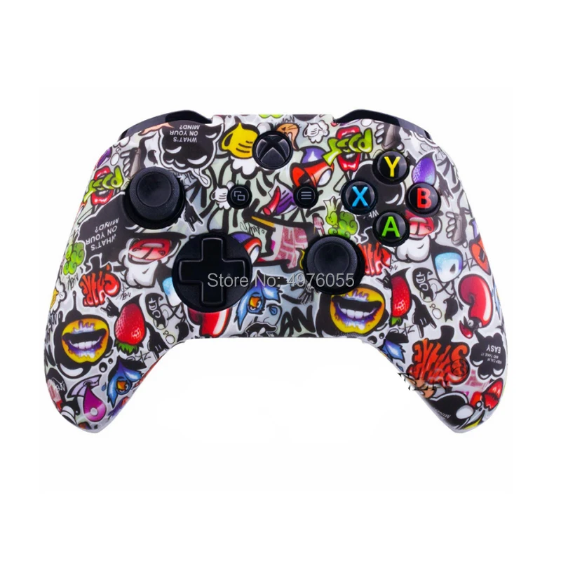 Силиконовый защитный чехол для XBox One X S контроллера камуфляжный с принтом