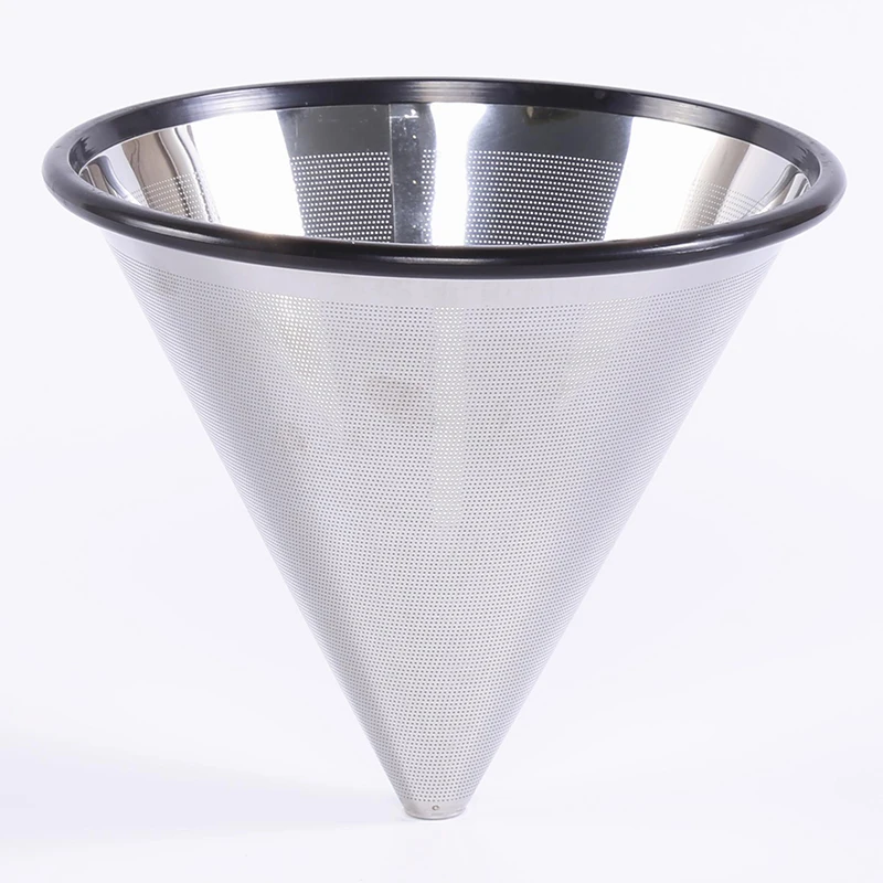 

Stainless Steel Coffee Filter Silver Funnel Cup Cone Drip Mesh Strainer