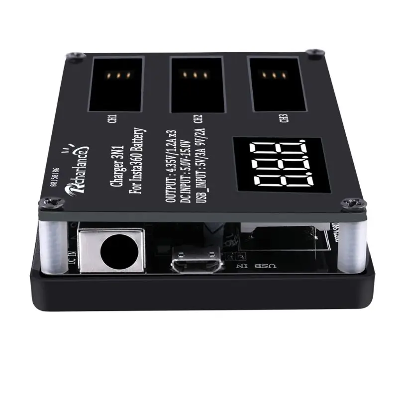 

3 In 1 Micro USB Charger Fast Charging Hub Powerbank 12V 3A EU/US Plug Power Adapter for Insta360 ONE X Battery