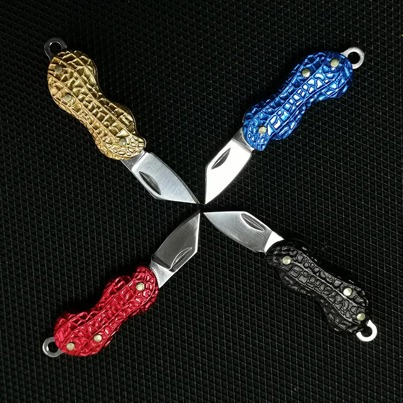 Арахисовый креативный Нож Металлический мини EDC Складной Портативный шнурок для