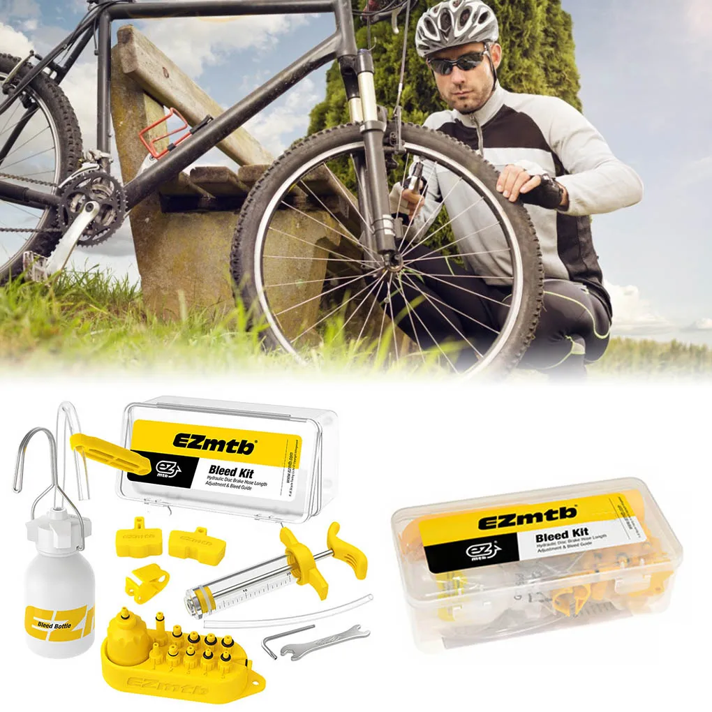 

Universal Bike Disc Brake Oil Kit Mountain Bicycle Hydraulic Oil Bleed Tools Maintenance Wrench Connector Maintenance Tools Set