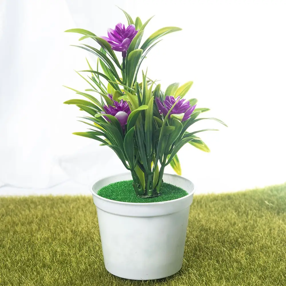 purple Искусственные Искусственные цветы в горшках, маленький Лотос, искусственная кувшинка, сделай сам, украшение для дома, сада, стола, лотоса, растения, подарки - Цвет: purple