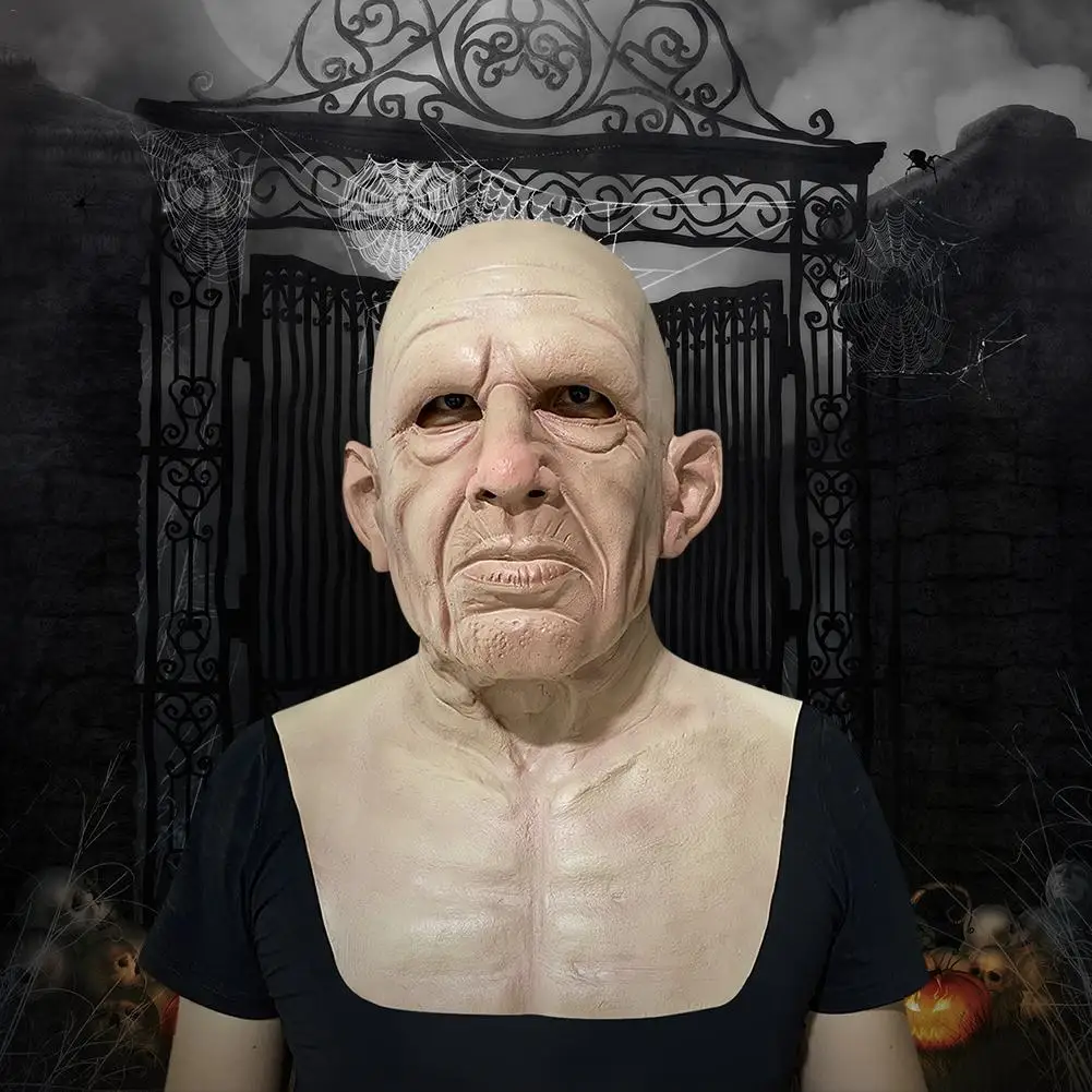 Крышка на лицо Хэллоуин латексный ужас старинный головной убор щит|Маски для