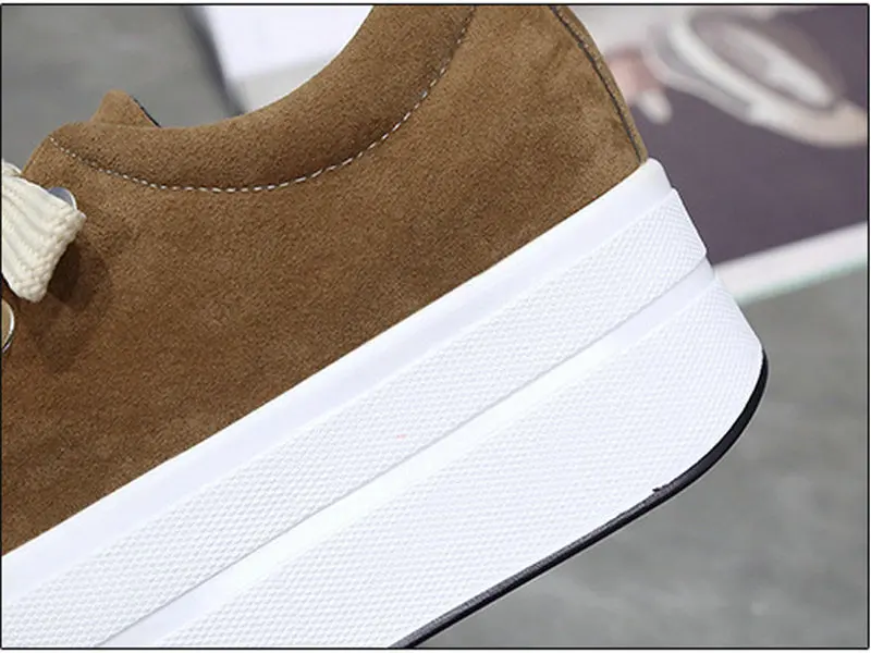 Autumn muffin with lace scrub sneakers women's increased walking shoes waterproof platform student female sports shoes ZQ-56