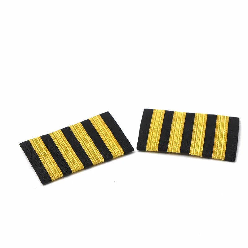 Четыре золотых серебряных бара авиалиний пилот Epaulets капитан Наплечные доски Insignia Ползунки Хэллоуин косплей эполет для пилота подарок