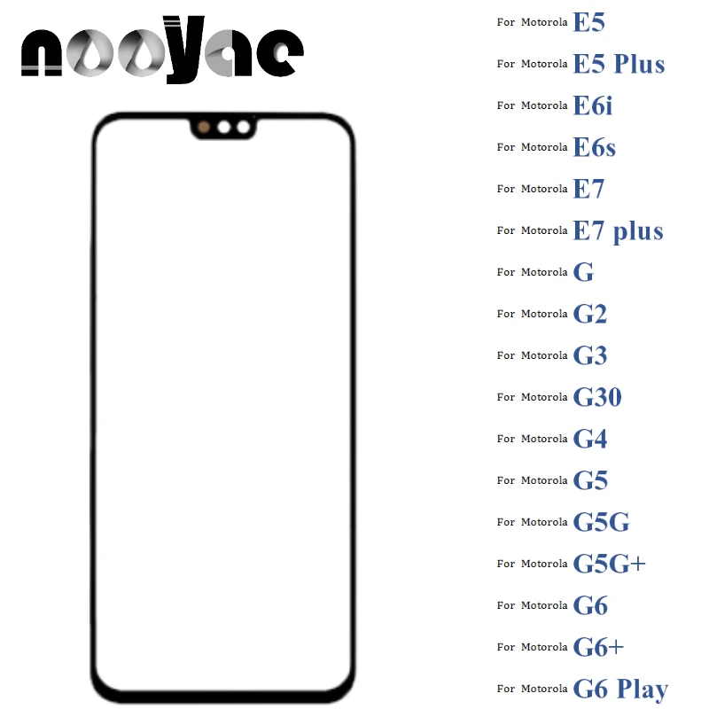 

5PCS Digitizer LCD Sensor Glass For Motorola Moto E5 E6i E6s E7 E7 plus G G2 G3 G30 G4 G5 Touch Screen Glass lens