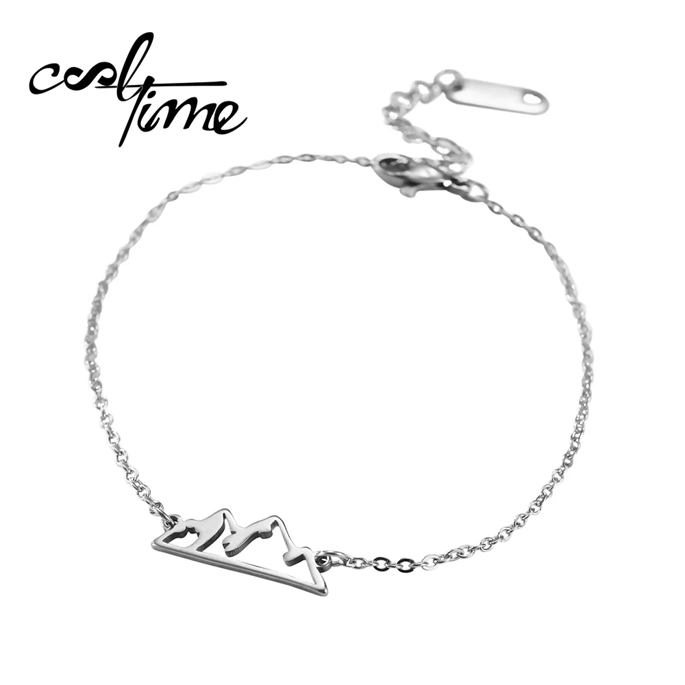 Браслет COOLTIME из нержавеющей стали для мужчин и женщин Модная бижутерия в виде гор