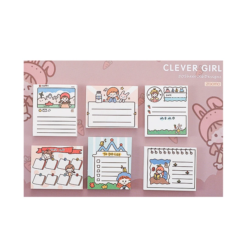 

Kawaii creative cartoon sticky note set sticky cute note book message paper ins learning note stick cute memo sticky notes