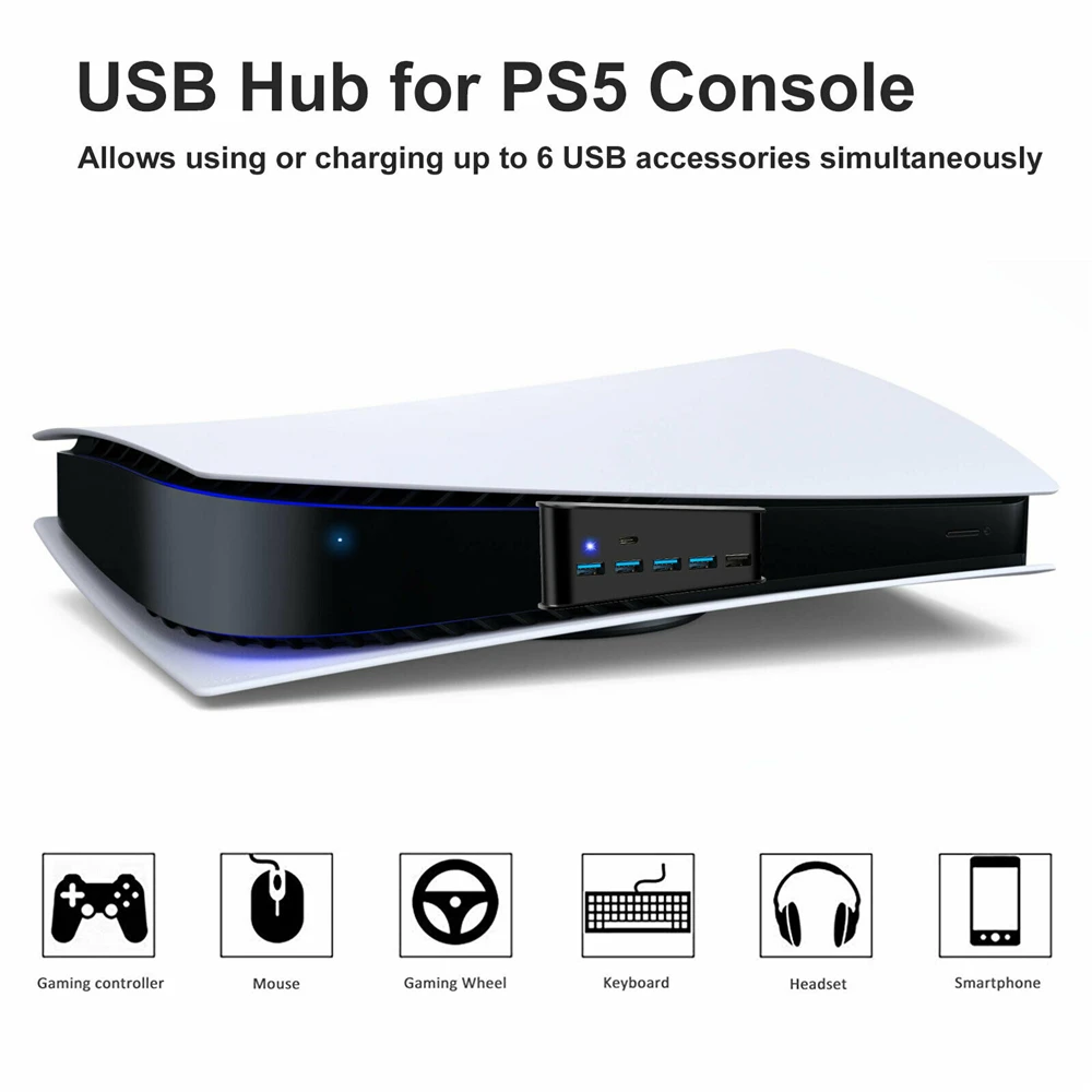 Адаптер-удлинитель для консоли Sony Playstation PS5 PS4 Pro 5 портов | Электроника