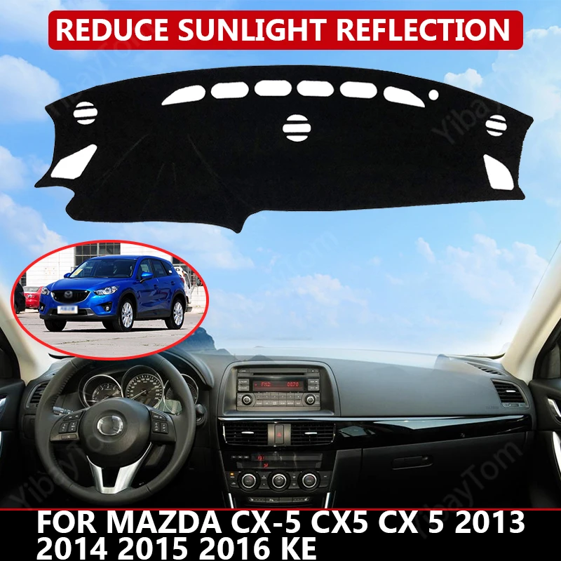 

Carpet Dash mat for Mazda CX-5 CX5 CX 5 2013-2016 KE Auto Dashboard Velvet Cover Black blocks dust reduces noise car accessories