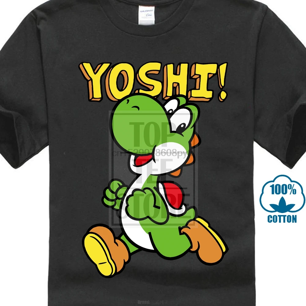 Yoshi Super Mario Bros футболка для мужчин размера плюс хлопковая Футболка команды 4Xl 5Xl 6Xl