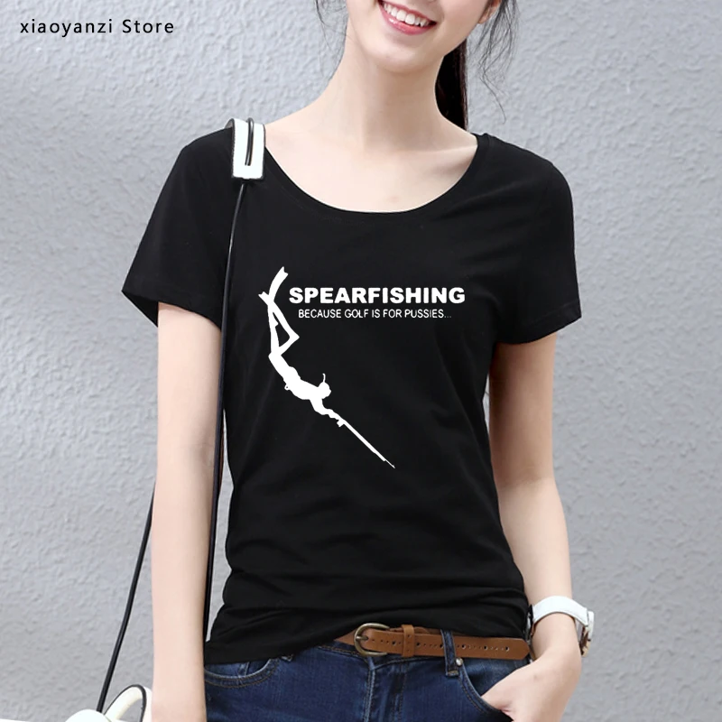 

Funny Spearfishing Scuba Diver T Shirt Women Summer Cotton Harajuku Short Sleeve O Neck Tee Tops Streetwear T-shirt New Shirts