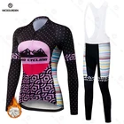 Женский зимний комплект одежды для велоспорта, теплый флисовый костюм с длинным рукавом, спортивный теплый комбинезон, костюм для велоспорта, дорожного велосипеда