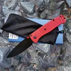 Складной карманный нож из стали D2 BM 2021, уличный тактический боевой инструмент с Красной нейлоновой ручкой, лезвие S30v для выживания, охоты, кемпинга, 535