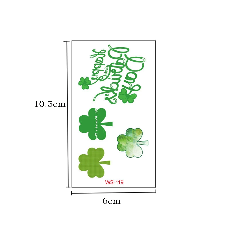 Leeiu 10 листов в День Святого Патрика татуировки Стикеры ирландское фестиваль